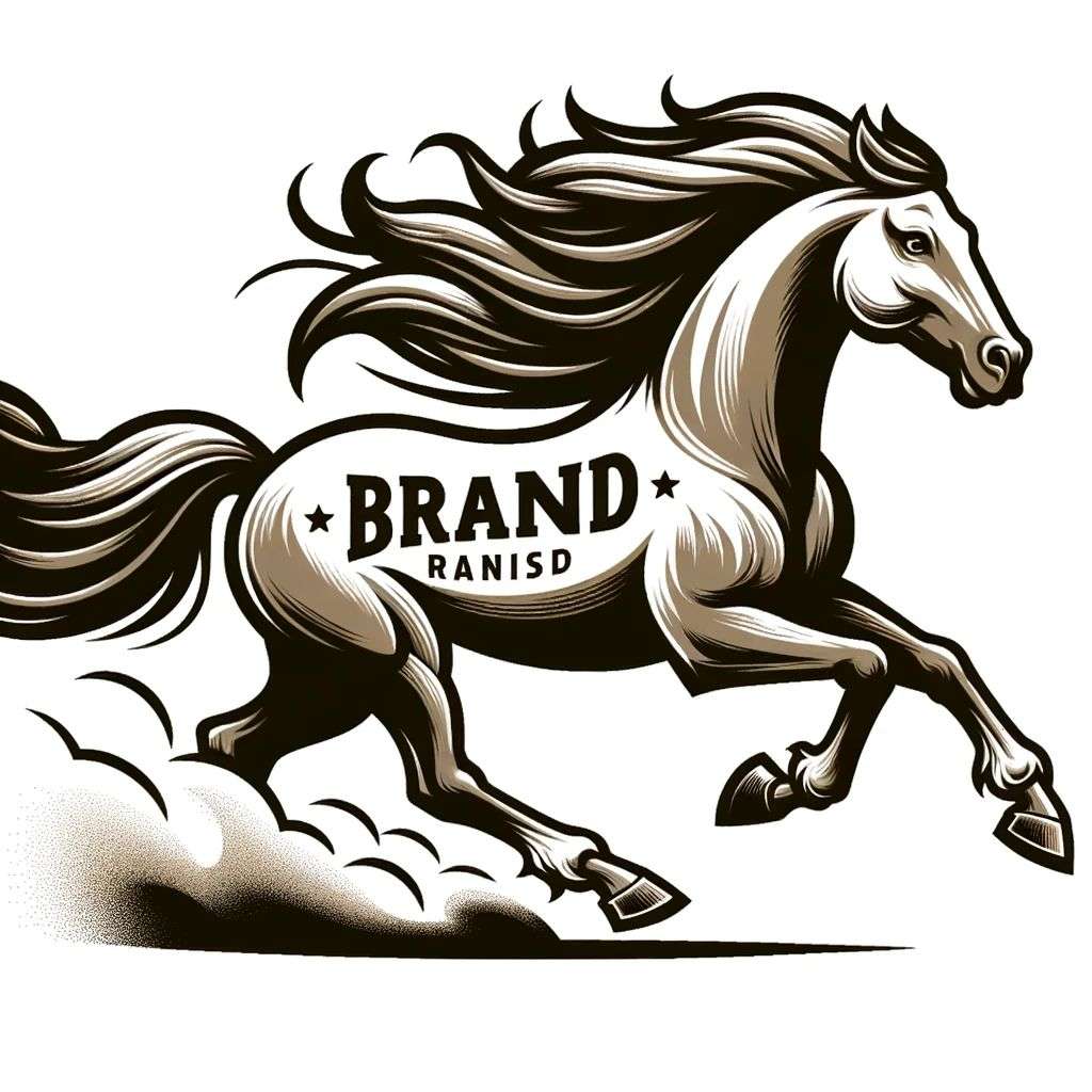 a horse, brand mark